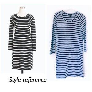 J. Crew blue/navy Striped side-zip T-shirt dress, Size S